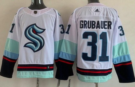 Seattle Kraken #31 Philipp Grubauer White Authentic Jersey