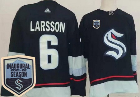 Seattle Kraken #6 Adam Larsson Navy 2021-22 Season Inaugural Authentic Jersey