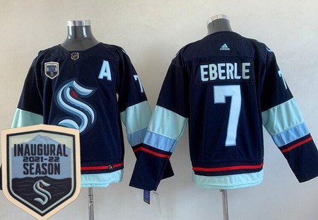 Seattle Kraken #7 Jordan Eberle Navy 2021-22 Season Inaugural Authentic Jersey