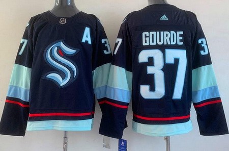 Seattle Kraken #37 Yanni Gourde Navy Authentic Jersey