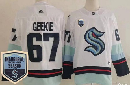 Seattle Kraken #67 Morgan Geekie White 2021-22 Season Inaugural Authentic Jersey