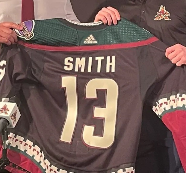 Arizona Coyotes #13 Nathan Smith Throwback Kachina Black Jersey