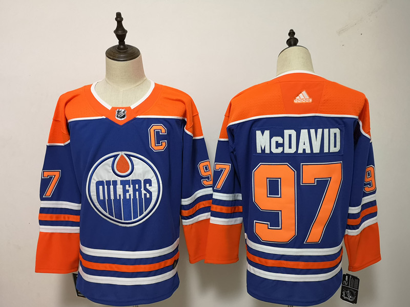 Edmonton Oilers #97 Connor McDavid Royal Blue With Orange Home Hockey Stitched NHL Jersey