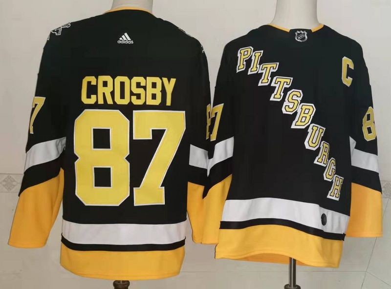 Pittsburgh Penguins #87 Sidney Crosby Black 2021-2022 Stitched Jersey