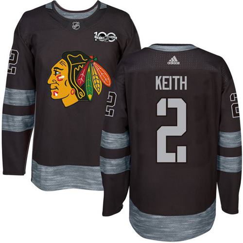 Adidas Blackhawks #2 Duncan Keith Black 1917-2017 100th Anniversary Stitched NHL Jersey