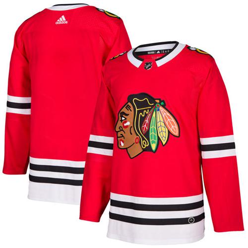 Adidas Blackhawks Blank Red Home Authentic Stitched NHL Jersey