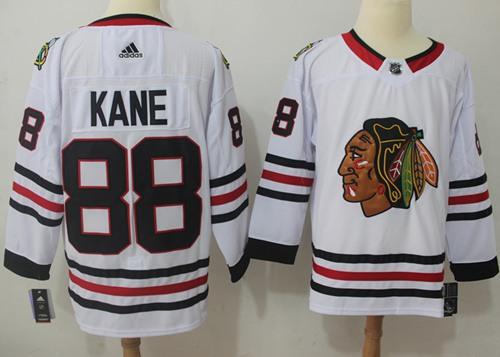 Adidas Blackhawks #88 Patrick Kane White Road Authentic Stitched NHL Jersey