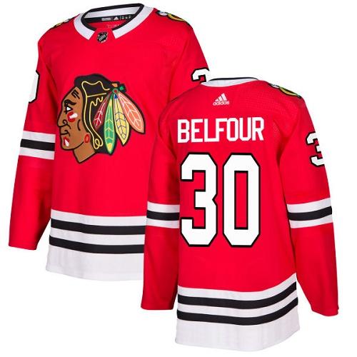 Adidas Blackhawks #30 ED Belfour Red Home Authentic Stitched NHL Jersey