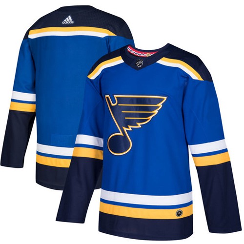 Adidas Blues Blank Blue Home Authentic Stitched NHL Jersey - Click Image to Close