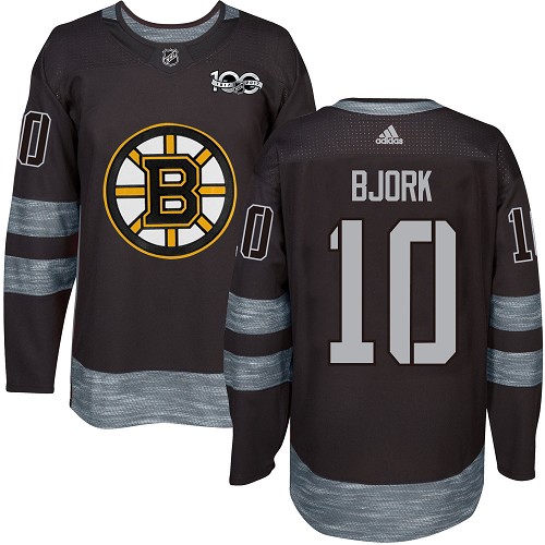 Adidas Bruins #10 Anders Bjork Black 1917-2017 100th Anniversary Stitched NHL Jersey