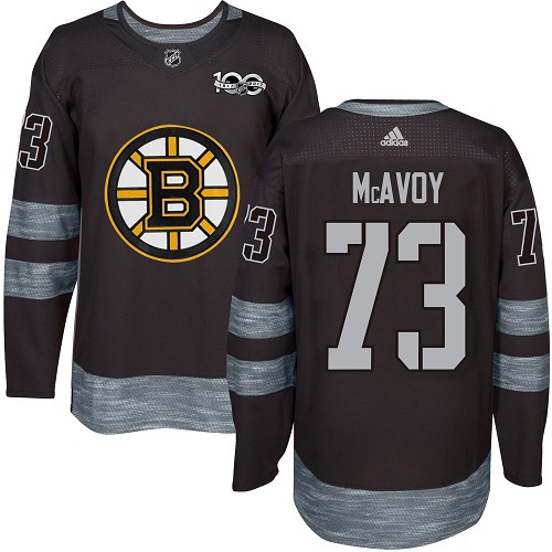 Adidas Bruins #73 Charlie McAvoy Black 1917-2017 100th Anniversary Stitched NHL Jersey