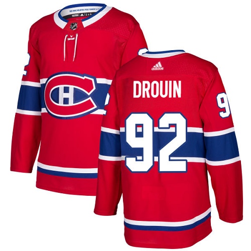 Adidas Canadiens #92 Jonathan Drouin Red Home Authentic Stitched NHL Jersey - Click Image to Close