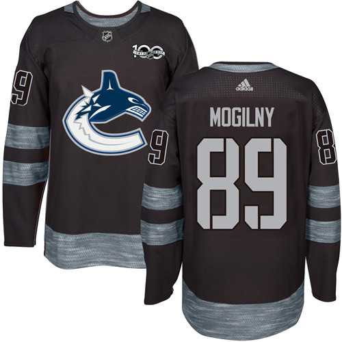 Adidas Canucks #89 Alexander Mogilny Black 1917-2017 100th Anniversary Stitched NHL Jersey
