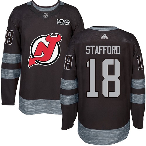 Adidas Devils #18 Drew Stafford Black 1917-2017 100th Anniversary Stitched NHL Jersey