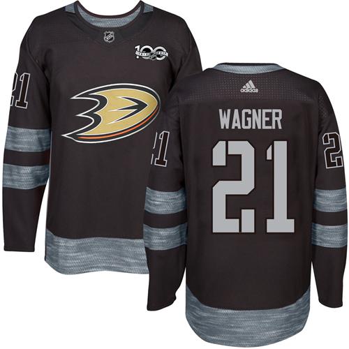 Adidas Ducks #21 Chris Wagner Black 1917-2017 100th Anniversary Stitched NHL Jersey