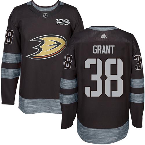 Adidas Ducks #38 Derek Grant Black 1917-2017 100th Anniversary Stitched NHL Jersey