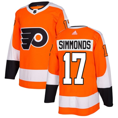 Adidas Flyers #17 Wayne Simmonds Orange Home Authentic Stitched NHL Jersey