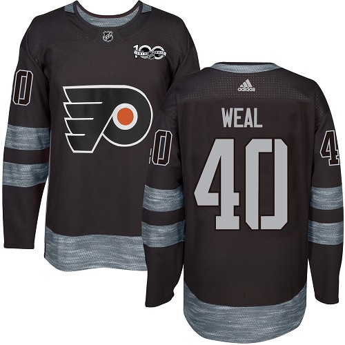 Adidas Flyers #40 Jordan Weal Black 1917-2017 100th Anniversary Stitched NHL Jersey