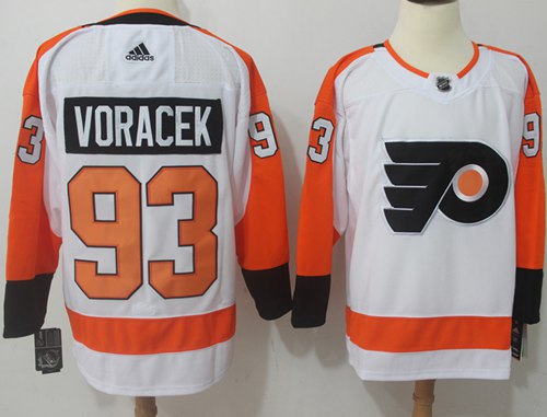 Adidas Flyers #93 Jakub Voracek White Road Authentic Stitched NHL Jersey