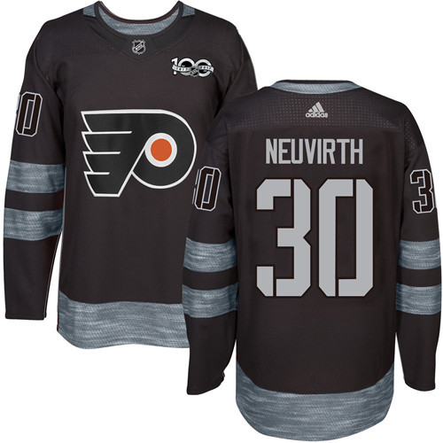 Adidas Flyers #30 Michal Neuvirth Black 1917-2017 100th Anniversary Stitched NHL Jersey