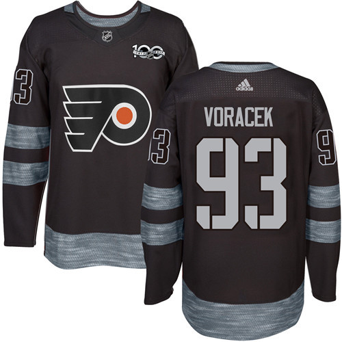 Adidas Flyers #93 Jakub Voracek Black 1917-2017 100th Anniversary Stitched NHL Jersey