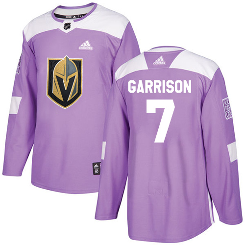 Adidas Golden Knights #7 Jason Garrison Purple Authentic Fights Cancer Stitched NHL Jersey