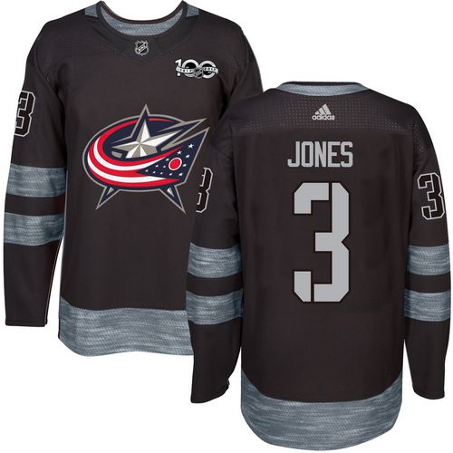 Adidas Blue Jackets #3 Seth Jones Black 1917-2017 100th Anniversary Stitched NHL Jersey