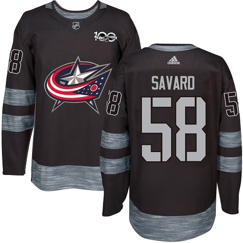 Adidas Blue Jackets #58 David Savard Black 1917-2017 100th Anniversary Stitched NHL Jersey