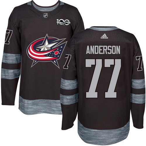 Adidas Blue Jackets #77 Josh Anderson Black 1917-2017 100th Anniversary Stitched NHL Jersey