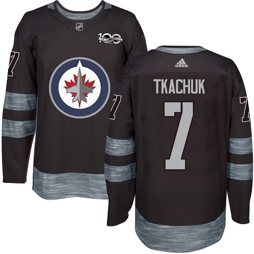 Adidas Jets #7 Keith Tkachuk Black 1917-2017 100th Anniversary Stitched NHL Jersey