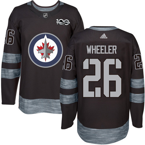 Adidas Jets #26 Blake Wheeler Black 1917-2017 100th Anniversary Stitched NHL Jersey