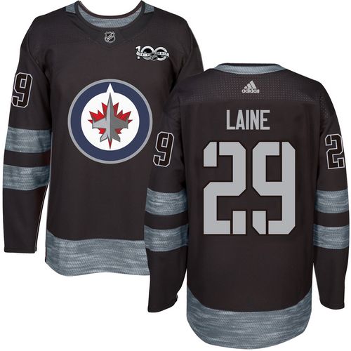 Adidas Jets #29 Patrik Laine Black 1917-2017 100th Anniversary Stitched NHL Jersey