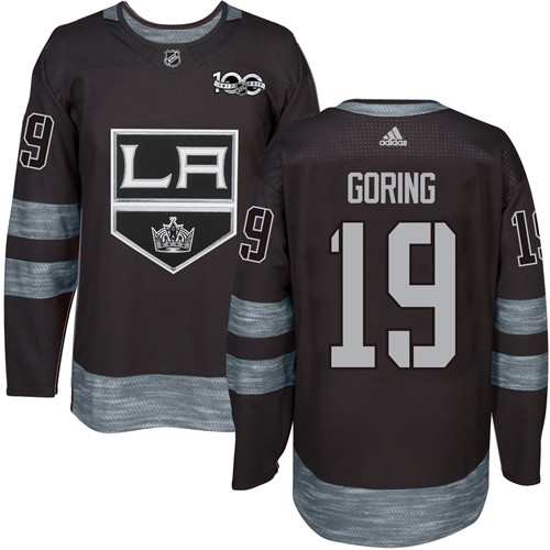 Adidas Kings #19 Butch Goring Black 1917-2017 100th Anniversary Stitched NHL Jersey - Click Image to Close