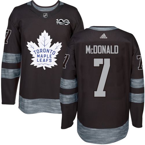 Adidas Maple Leafs #7 Lanny McDonald Black 1917-2017 100th Anniversary Stitched NHL Jersey