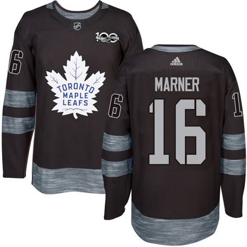 Adidas Maple Leafs #16 Mitchell Marner Black 1917-2017 100th Anniversary Stitched NHL Jersey