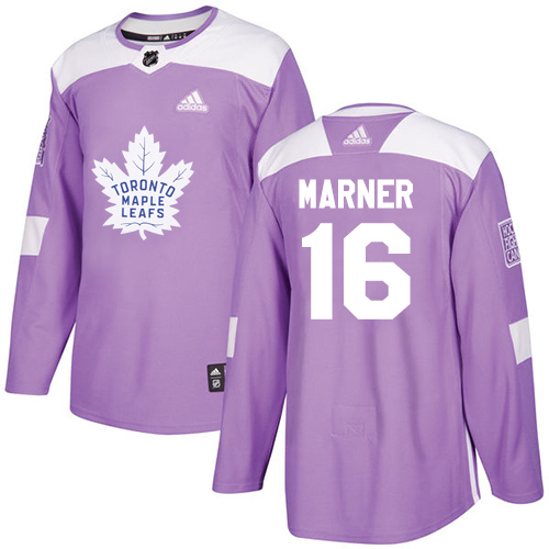 Adidas Maple Leafs #16 Mitchell Marner Purple Authentic Fights Cancer Stitched NHL Jersey