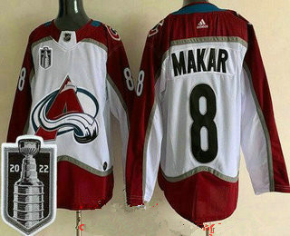 Colorado Avalanche #8 Cale Makar White 2022 Stanley Cup Stitched Jersey