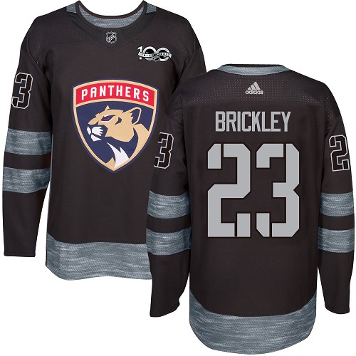 Adidas Panthers #23 Connor Brickley Black 1917-2017 100th Anniversary Stitched NHL Jersey