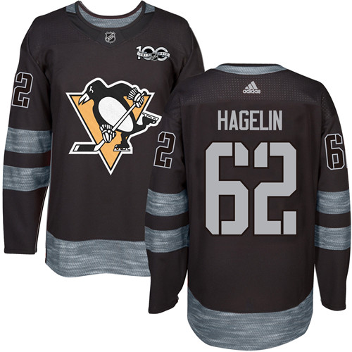Adidas Penguins #62 Carl Hagelin Black 1917-2017 100th Anniversary Stitched NHL Jersey