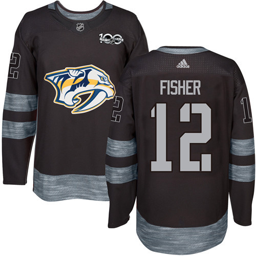 Adidas Predators #12 Mike Fisher Black 1917-2017 100th Anniversary Stitched NHL Jersey