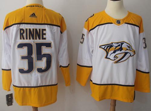 Adidas Predators #35 Pekka Rinne White Road Authentic Stitched NHL Jersey