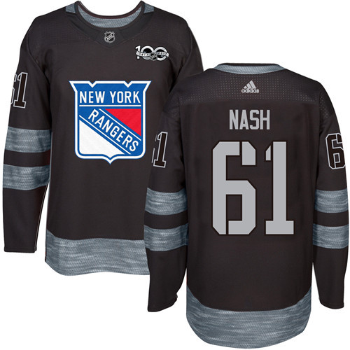 Adidas Rangers #61 Rick Nash Black 1917-2017 100th Anniversary Stitched NHL Jersey