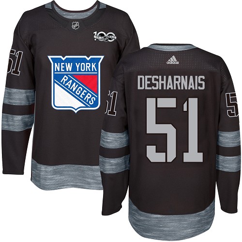 Adidas Rangers #51 David Desharnais Black 1917-2017 100th Anniversary Stitched NHL Jersey