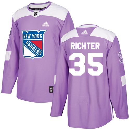 Adidas Rangers #35 Mike Richter Purple Authentic Fights Cancer Stitched NHL Jersey