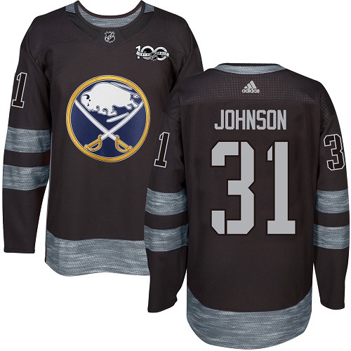 Adidas Sabres #31 Chad Johnson Black 1917-2017 100th Anniversary Stitched NHL Jersey