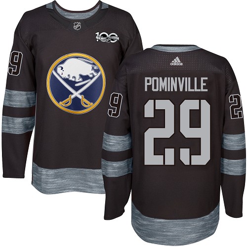 Adidas Sabres #29 Jason Pominville Black 1917-2017 100th Anniversary Stitched NHL Jersey