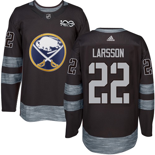 Adidas Sabres #22 Johan Larsson Black 1917-2017 100th Anniversary Stitched NHL Jersey