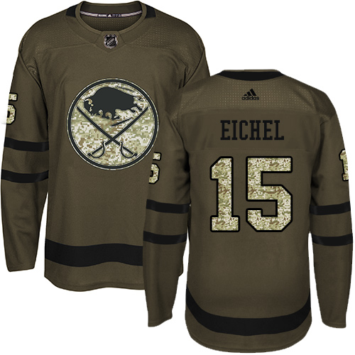 Adidas Sabres #15 Jack Eichel Green Salute to Service Stitched NHL Jersey