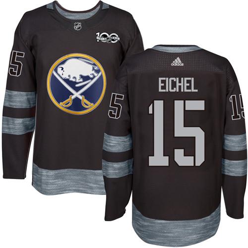 Adidas Sabres #15 Jack Eichel Black 1917-2017 100th Anniversary Stitched NHL Jersey