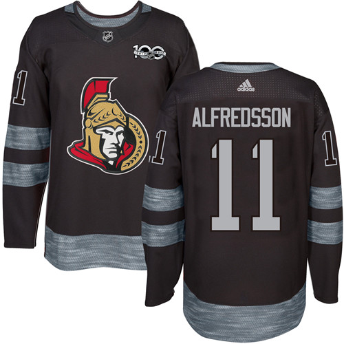 Adidas Senators #11 Daniel Alfredsson Black 1917-2017 100th Anniversary Stitched NHL Jersey